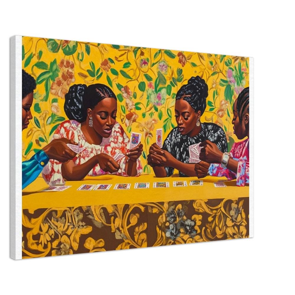 African American Culture Canvas Print - Vibrant Social Scene for Living Room Decor - MoomZee Artwork -