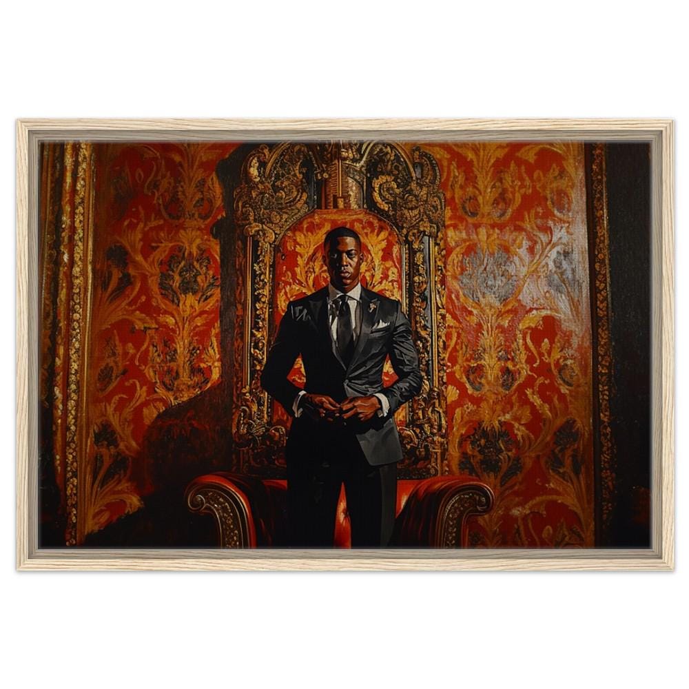 African American King Canvas Print for Living Room Decor - Empowering Black Art in 26 Sizes - MoomZee Artwork -