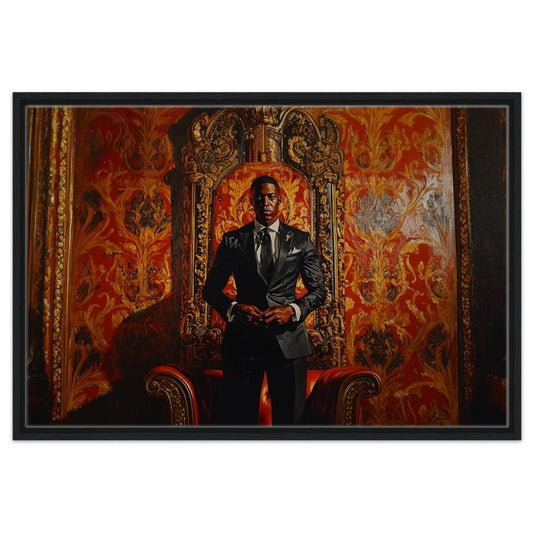 African American King Canvas Print for Living Room Decor - Empowering Black Art in 26 Sizes - MoomZee Artwork -