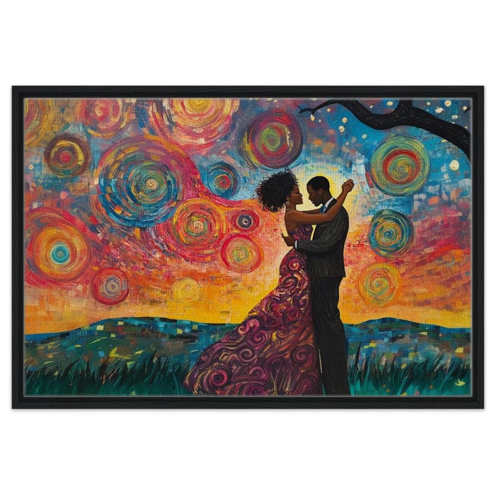 African American Love Art Canvas – Romantic Wall Decor for Living Rooms & Bedrooms, Ideal Wedding Gift - MoomZee Artwork -