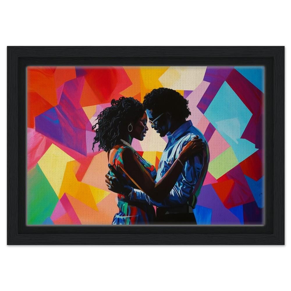 African American Love Canvas Print - Vibrant Artwork for Living Room & Bedroom Decor - MoomZee Artwork -