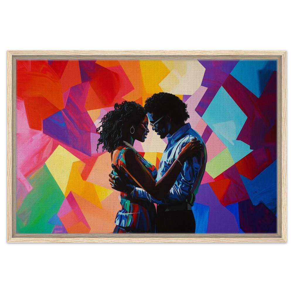 African American Love Canvas Print - Vibrant Artwork for Living Room & Bedroom Decor - MoomZee Artwork -