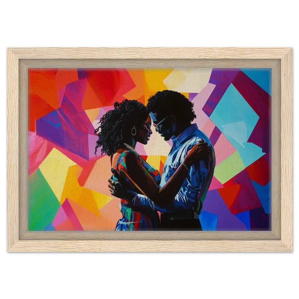 African American Love Canvas Print - Vibrant Artwork for Living Room & Bedroom Decor - MoomZee Artwork -