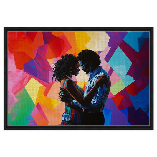 African American Love Canvas Print - Vibrant Artwork for Living Room & Bedroom Decor - MoomZee Artwork -