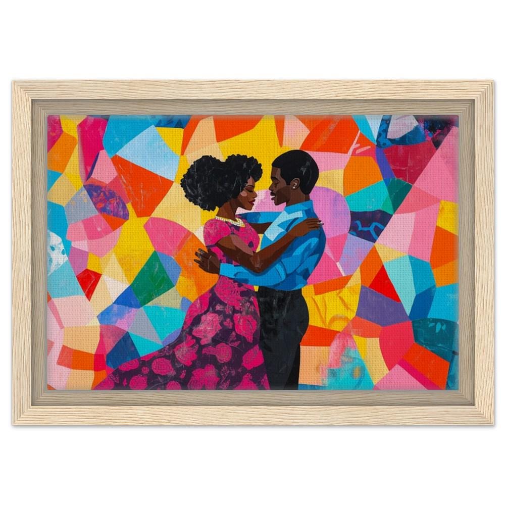 African American Love Giclée Canvas Print - Modern Art for Living Room Decor - MoomZee Artwork -