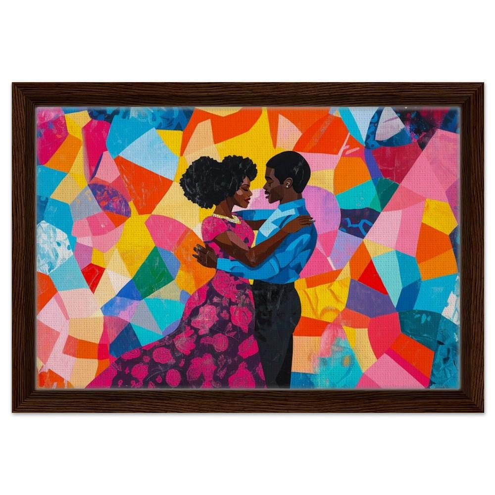 African American Love Giclée Canvas Print - Modern Art for Living Room Decor - MoomZee Artwork -