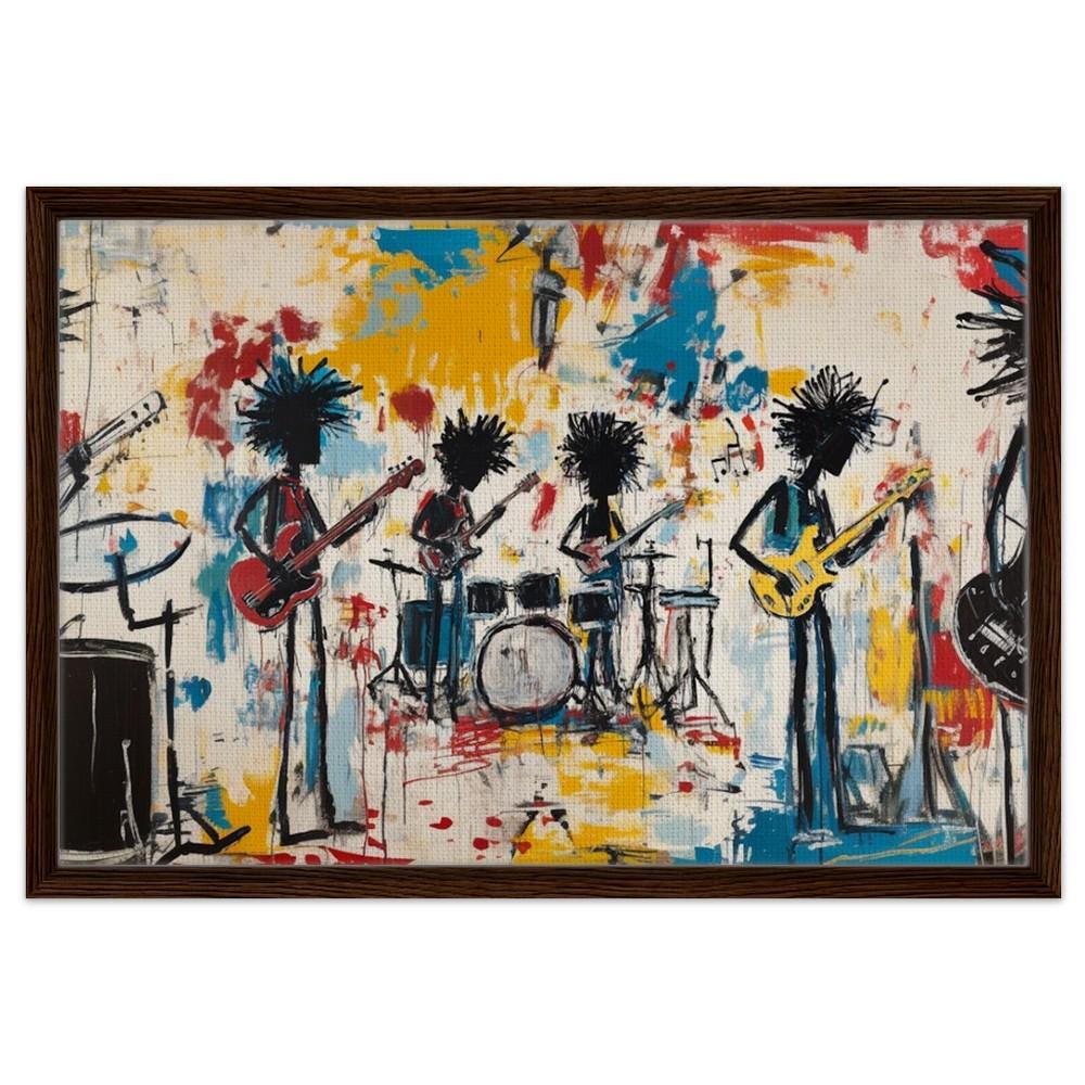 African American Music Canvas Print - Bold Abstract Art for Music Room Decor - MoomZee Artwork -