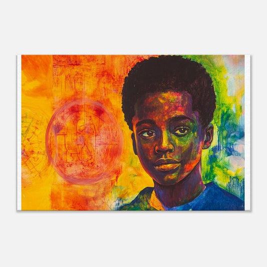 Afrocentric Abstract Canvas Print – Vibrant Portrait for Inspiring Kids Room Decor - MoomZee Artwork -