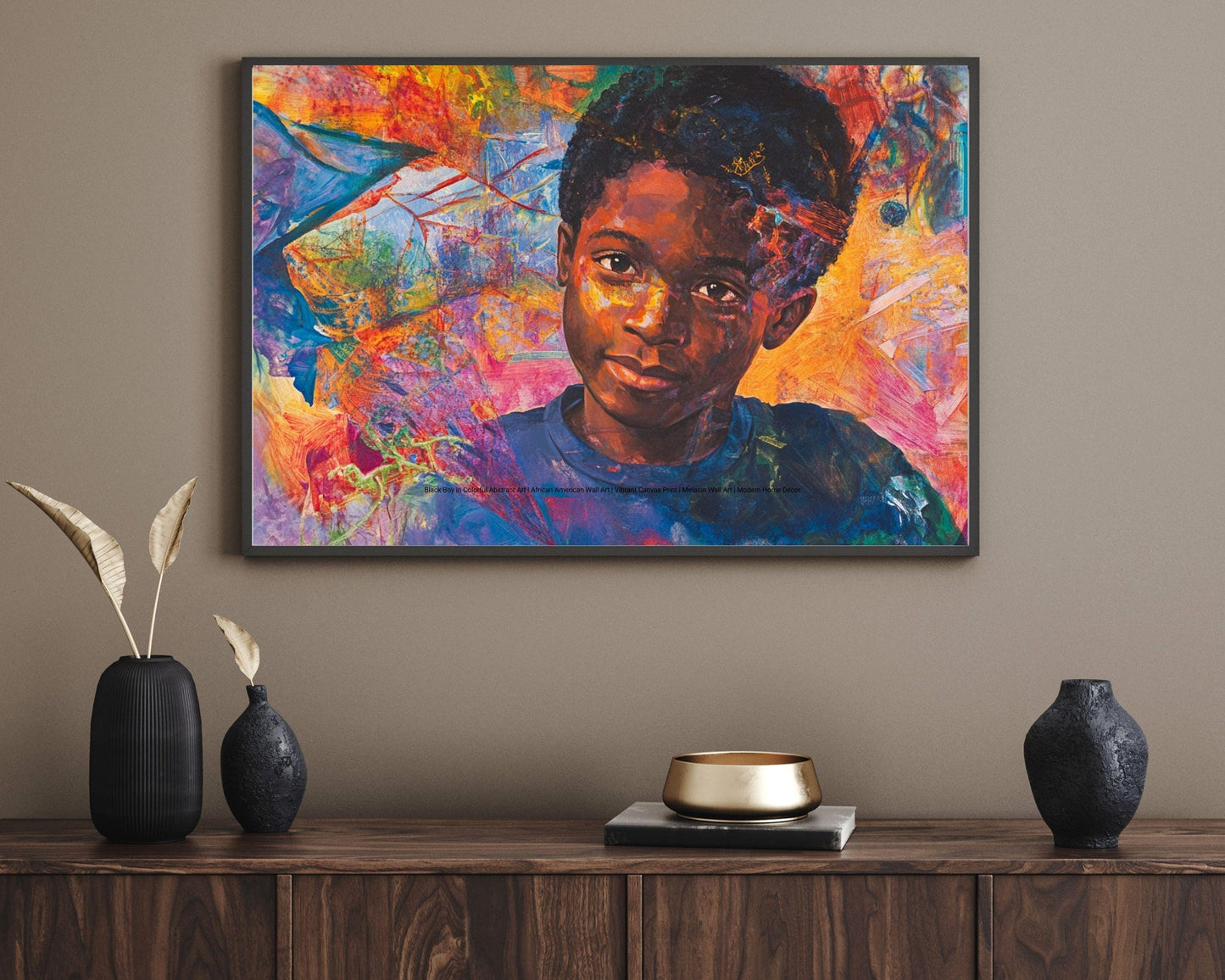 Afrocentric Abstract Portrait Canvas Print - Vibrant Art for Cultural Home Decor - MoomZee Artwork -