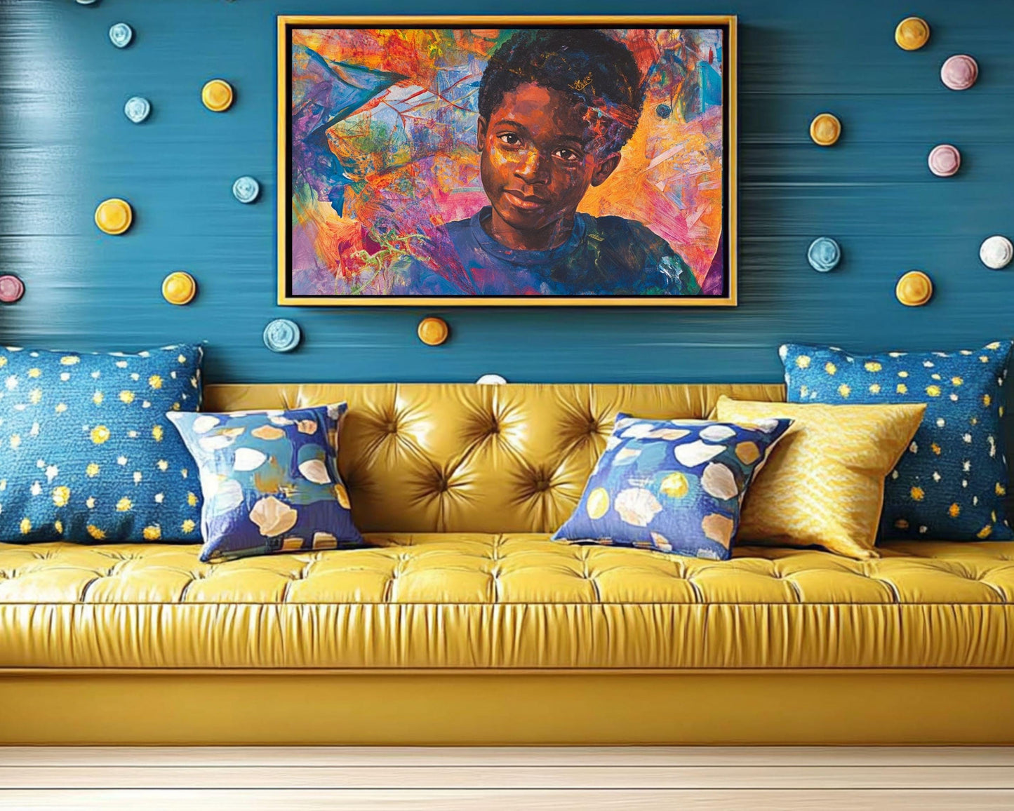 Afrocentric Abstract Portrait Canvas Print - Vibrant Art for Cultural Home Decor - MoomZee Artwork -