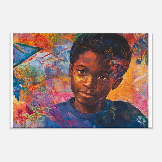 Afrocentric Abstract Portrait Canvas Print - Vibrant Art for Cultural Home Decor - MoomZee Artwork -