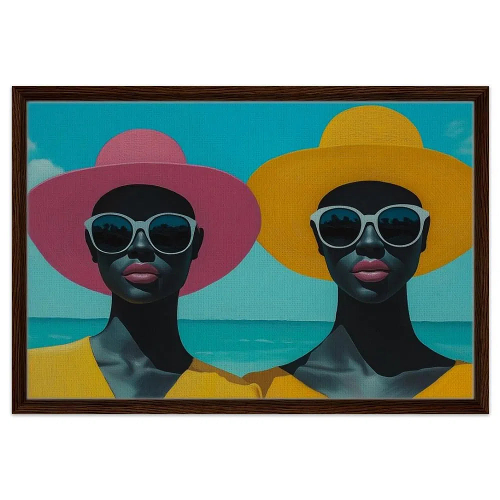 Afrocentric Beach Vibes Canvas Print - Bold Fashion Art for Modern Living Room Decor - MoomZee Artwork -