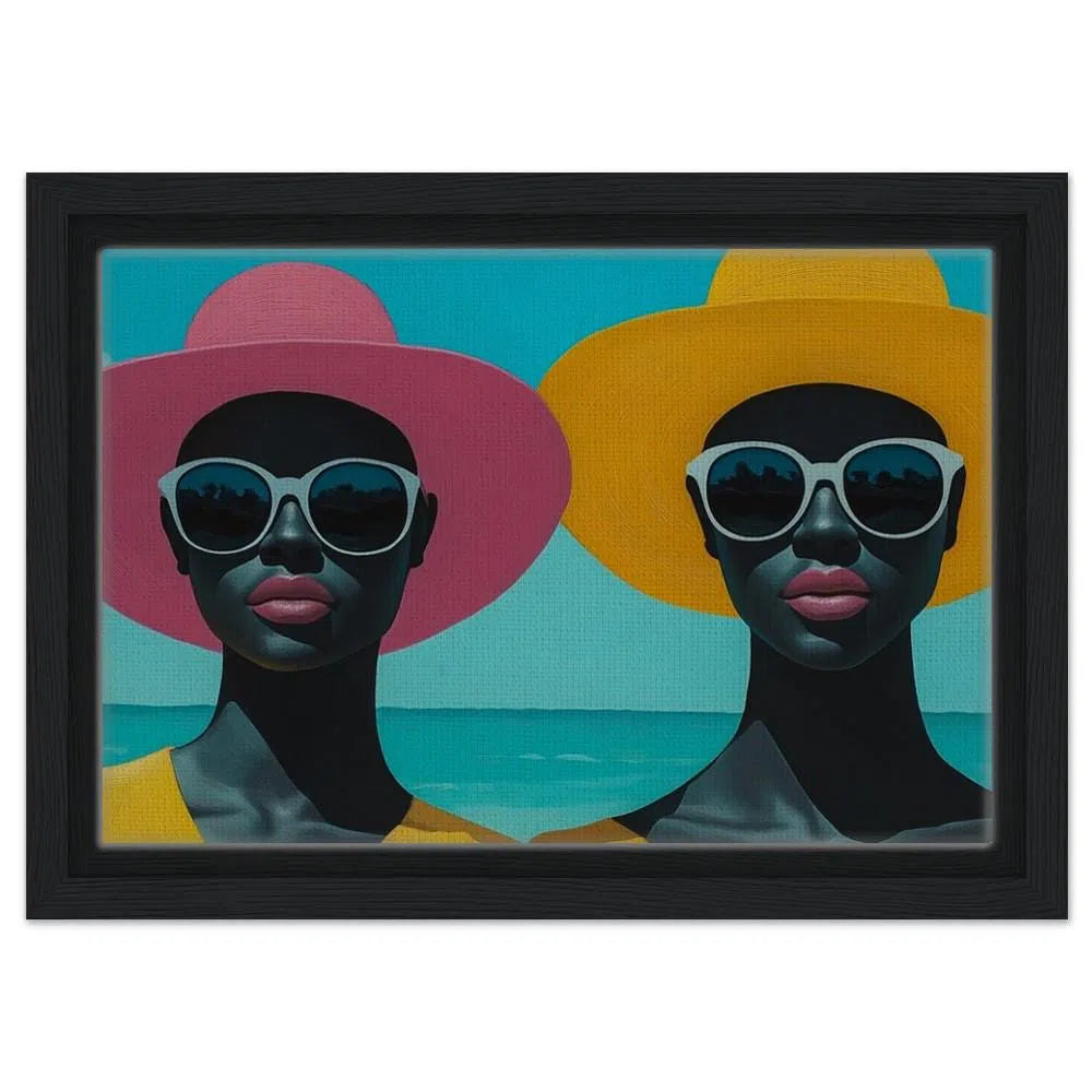 Afrocentric Beach Vibes Canvas Print - Bold Fashion Art for Modern Living Room Decor - MoomZee Artwork -