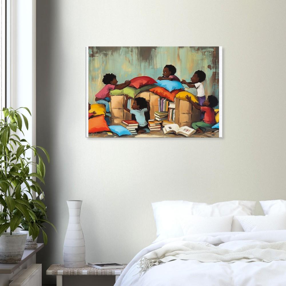 Afrocentric Kids Room Canvas Print - Imaginative Play Art for Cultural Decor - MoomZee Artwork -