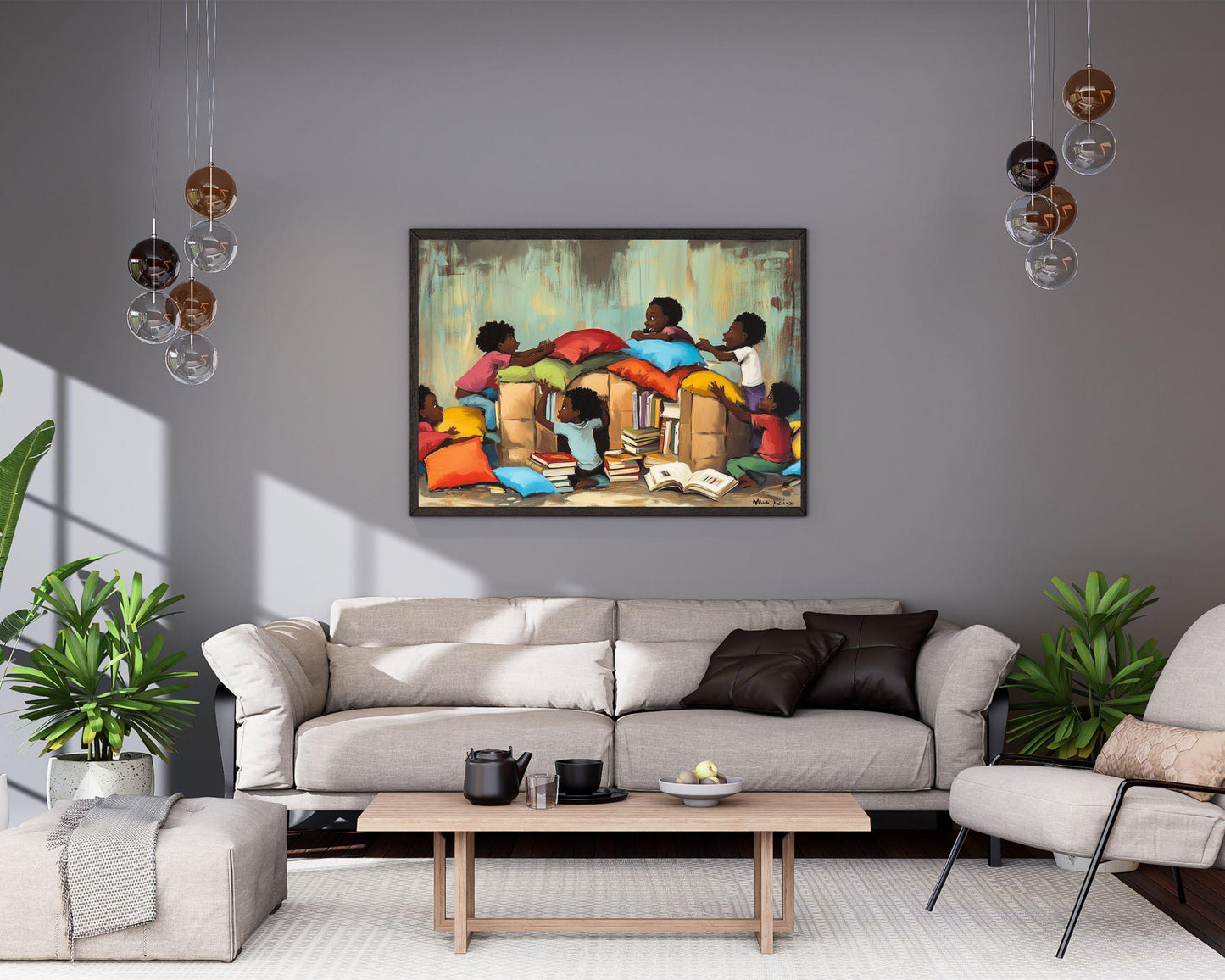 Afrocentric Kids Room Canvas Print - Imaginative Play Art for Cultural Decor - MoomZee Artwork -