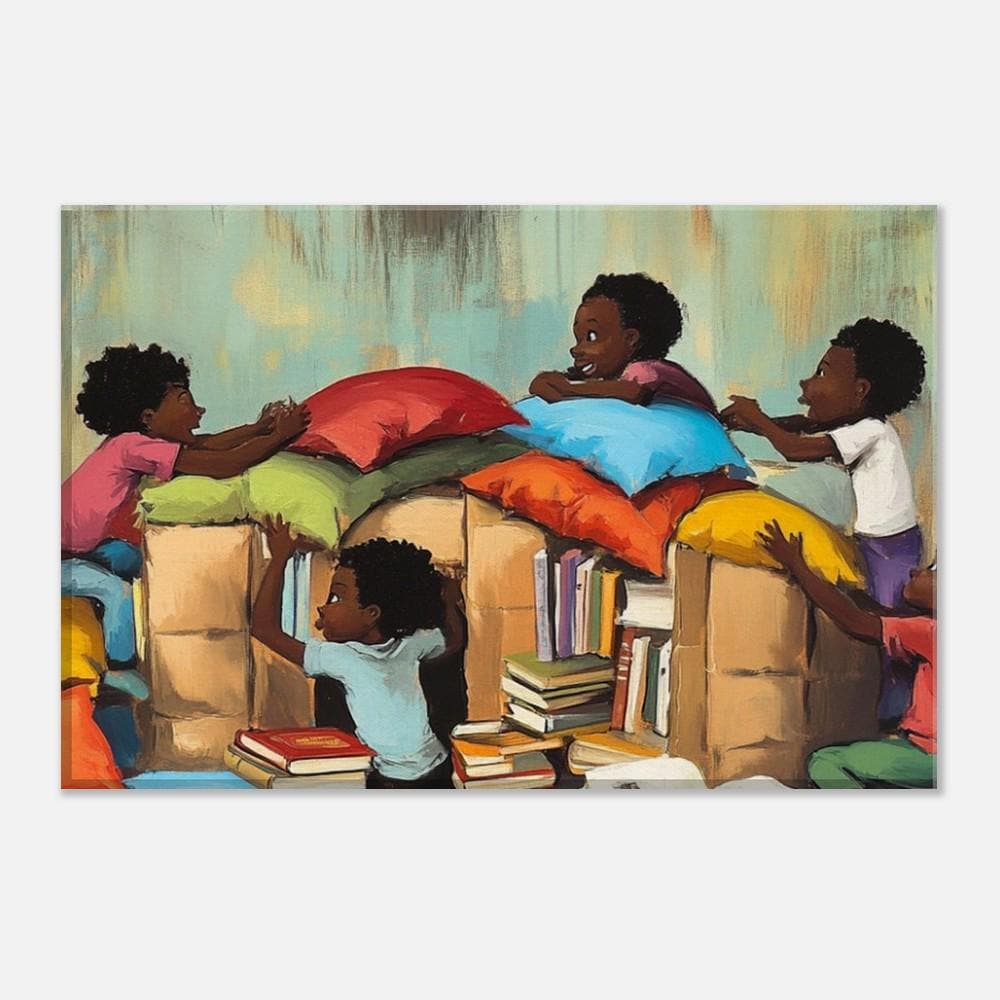 Afrocentric Kids Room Canvas Print - Imaginative Play Art for Cultural Decor - MoomZee Artwork -