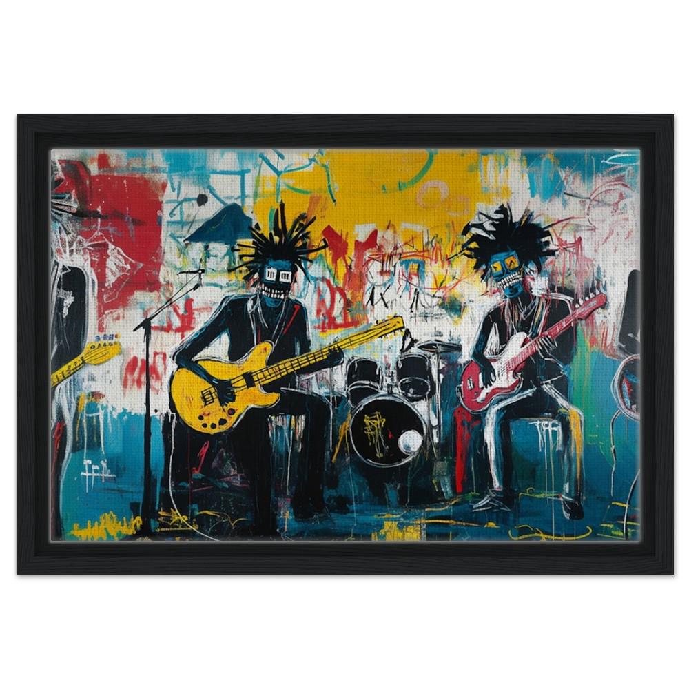 Black Band Canvas Print - Music Room Décor | African American Art for Living Space & Studio - MoomZee Artwork -