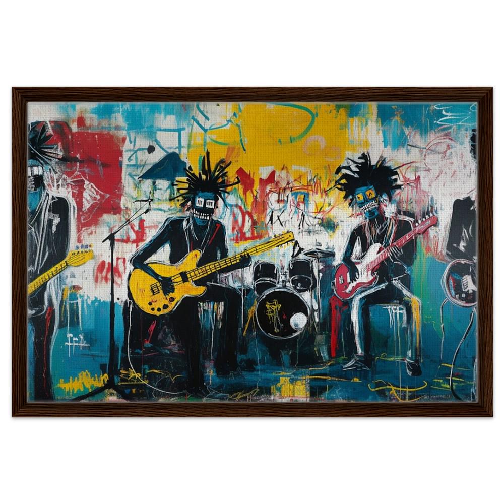 Black Band Canvas Print - Music Room Décor | African American Art for Living Space & Studio - MoomZee Artwork -