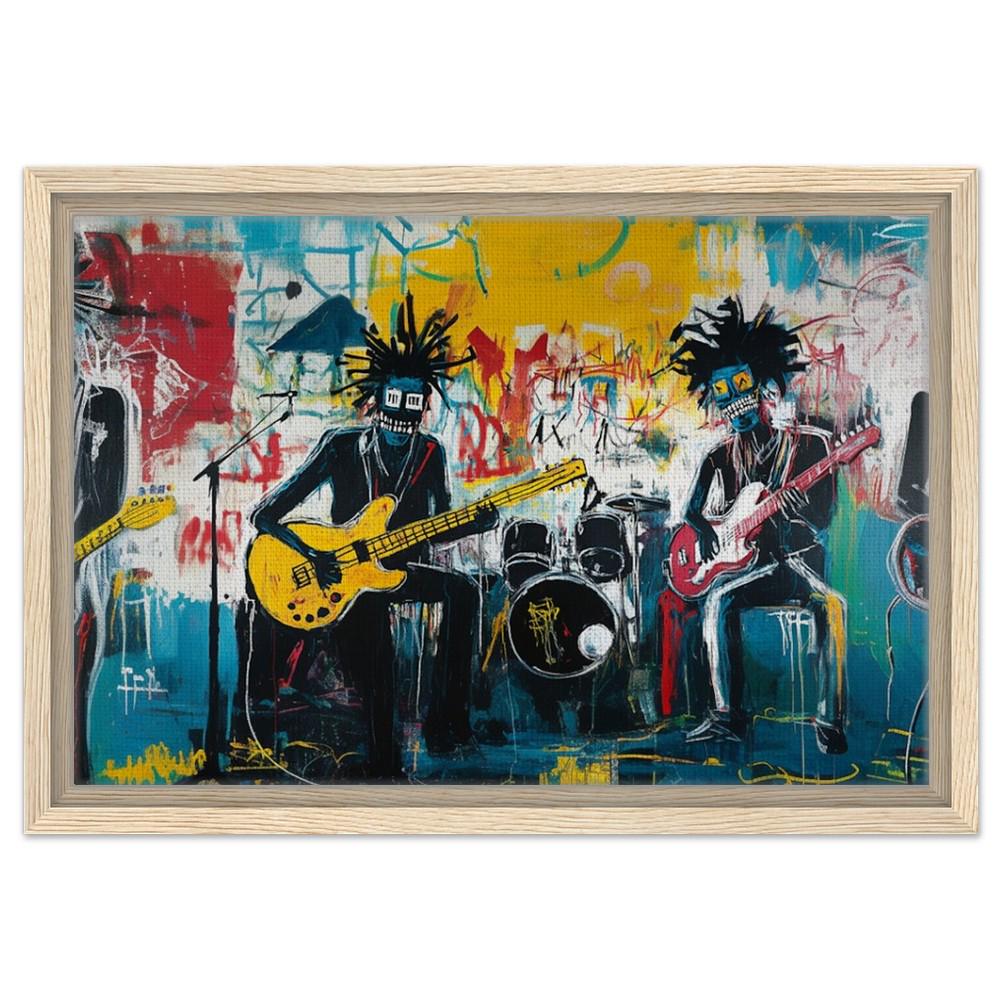 Black Band Canvas Print - Music Room Décor | African American Art for Living Space & Studio - MoomZee Artwork -