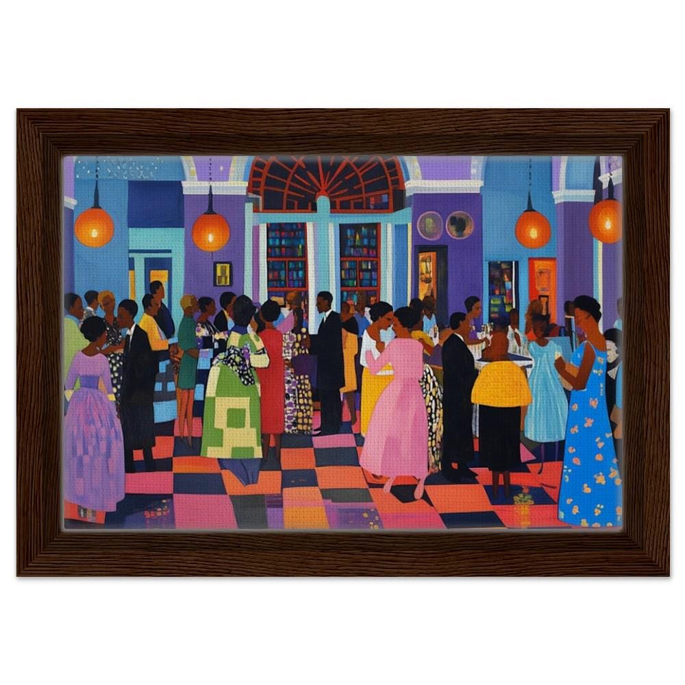 Black Family Reunion Canvas Print - Vibrant Home Decor for Family Celebration Spaces - MoomZee Artwork -