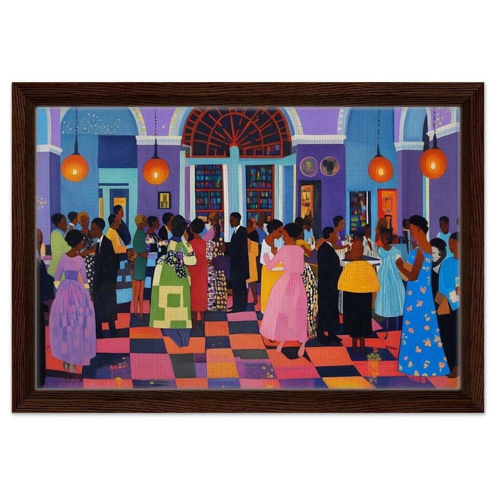 Black Family Reunion Canvas Print - Vibrant Home Decor for Family Celebration Spaces - MoomZee Artwork -