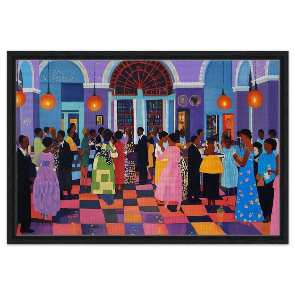 Black Family Reunion Canvas Print - Vibrant Home Decor for Family Celebration Spaces - MoomZee Artwork -