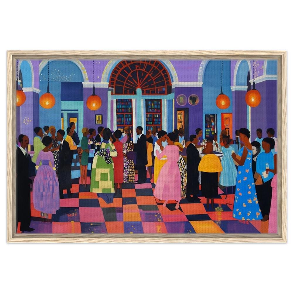 Black Family Reunion Canvas Print - Vibrant Home Decor for Family Celebration Spaces - MoomZee Artwork -