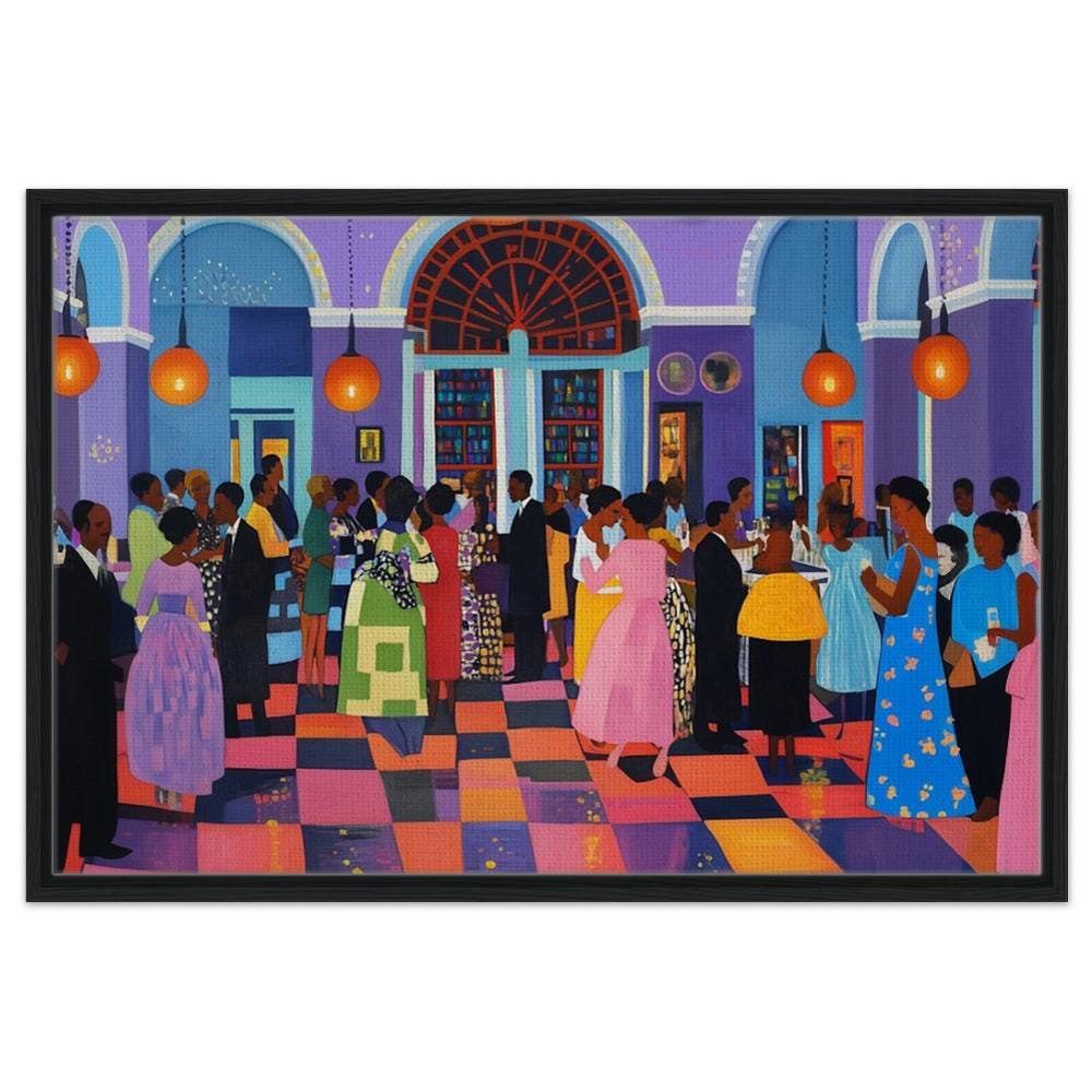 Black Family Reunion Canvas Print - Vibrant Home Decor for Family Celebration Spaces - MoomZee Artwork -