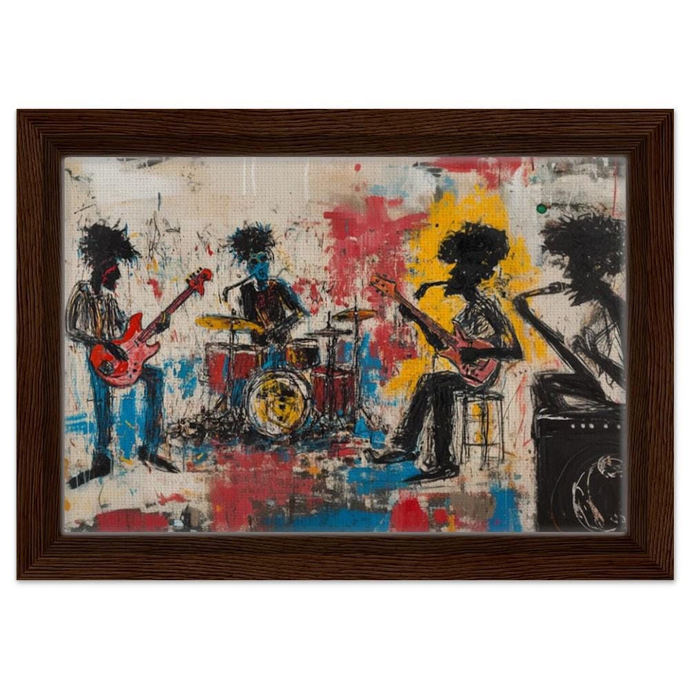 Black Music Canvas Print – Urban Graffiti Wall Art for Music Room Decor - MoomZee Artwork -