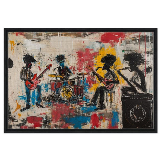 Black Music Canvas Print – Urban Graffiti Wall Art for Music Room Decor - MoomZee Artwork -