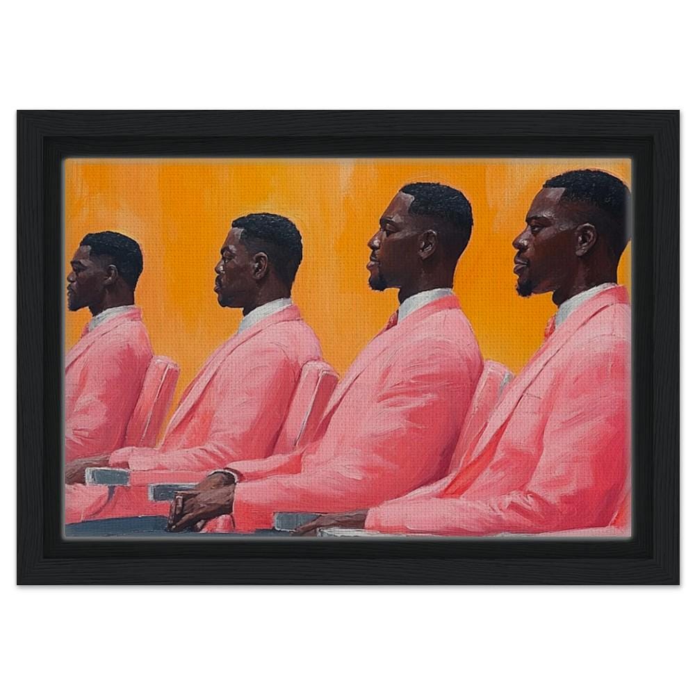 Bold Contemporary African American Men Portrait Canvas Print | Modern Home Decor for Living Rooms & Offices - MoomZee Artwork -