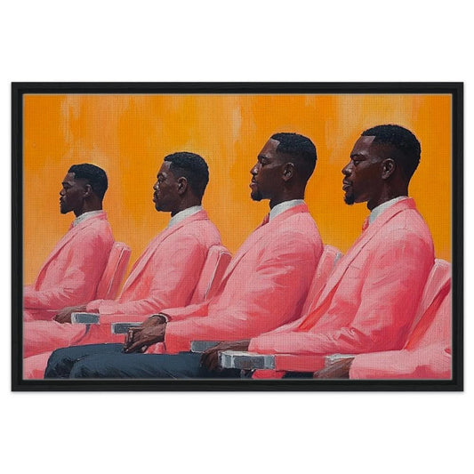 Bold Contemporary African American Men Portrait Canvas Print | Modern Home Decor for Living Rooms & Offices - MoomZee Artwork -