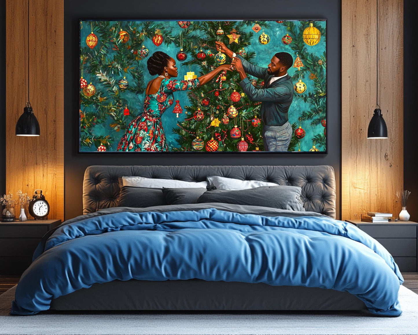 Kehinde Wiley-Inspired Canvas Print - Christmas Art for Cultural Holiday Decor - MoomZee Artwork -