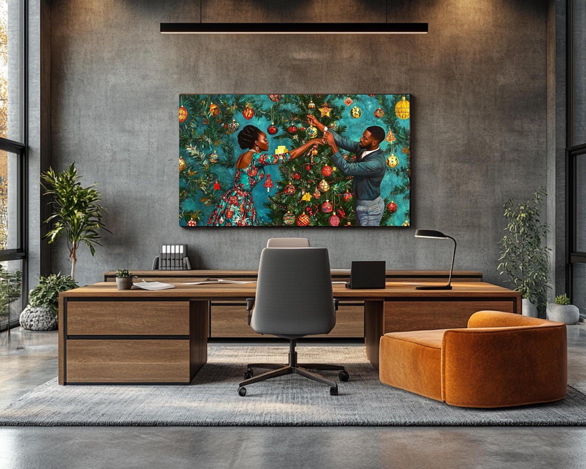 Kehinde Wiley-Inspired Canvas Print - Christmas Art for Cultural Holiday Decor - MoomZee Artwork -